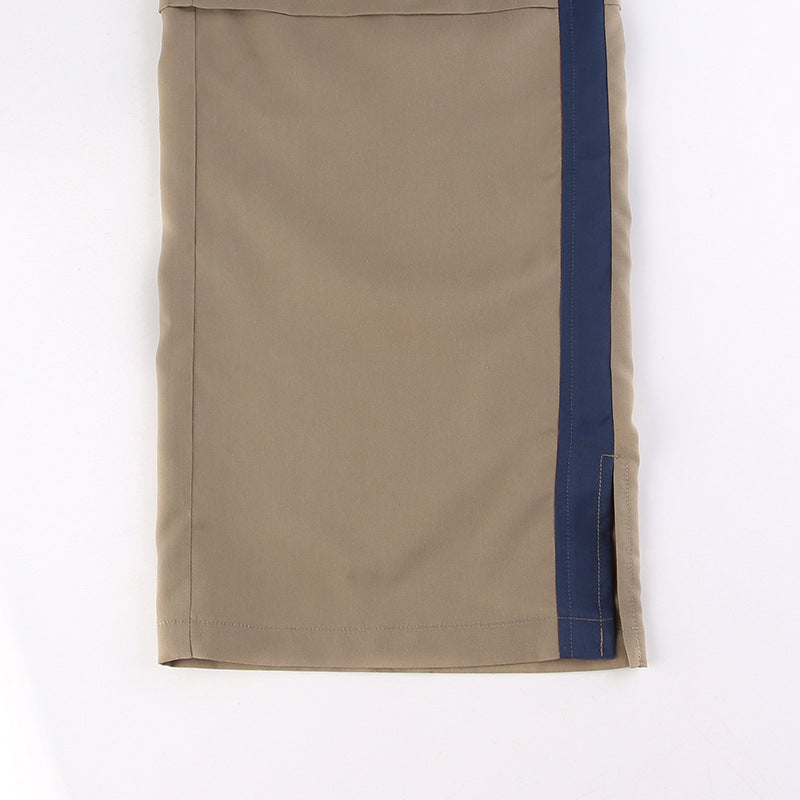 Pantalon Jogger Homme Rétro à Rayures Contrastées – Coupe Décontractée