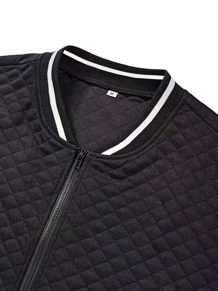 Herrenstrickjacke mit strukturierter Strickoptik – strukturierter Reißverschluss‑Verschluss