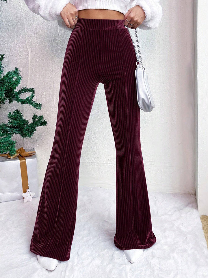 Pantalon Femme Taille Haute Évasé – Coupe Pattes d&