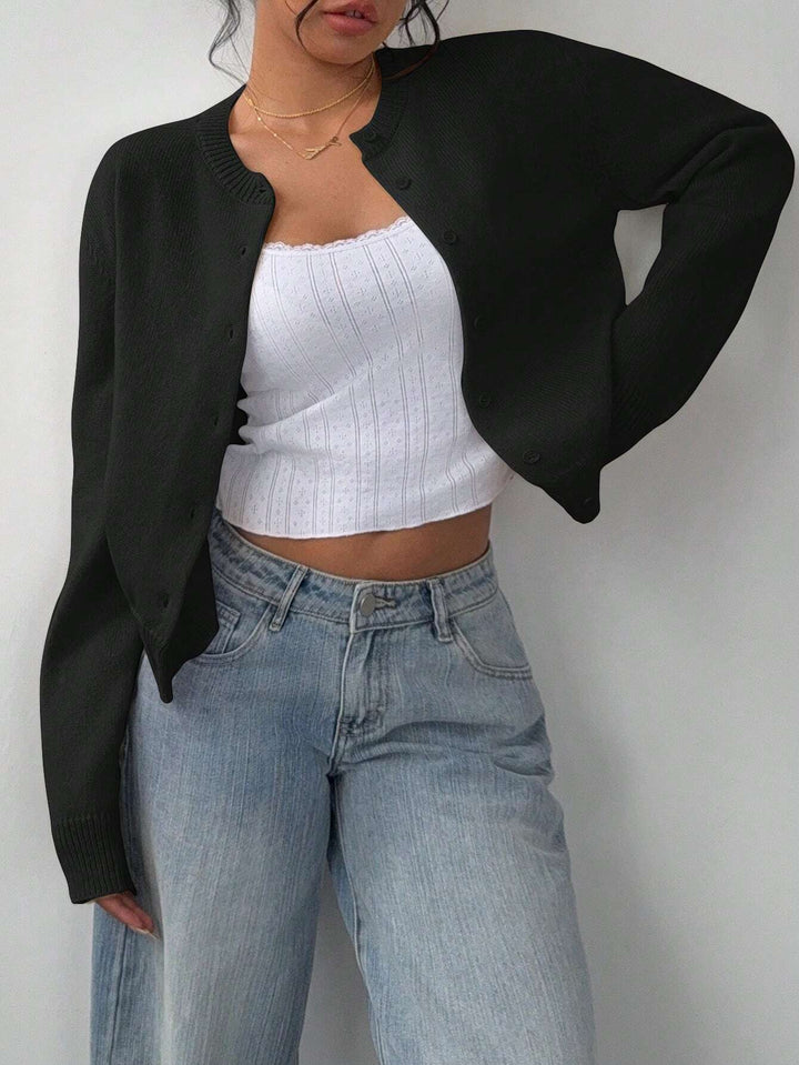 Cardigan Femme en Maille – Coupe Slim Courte