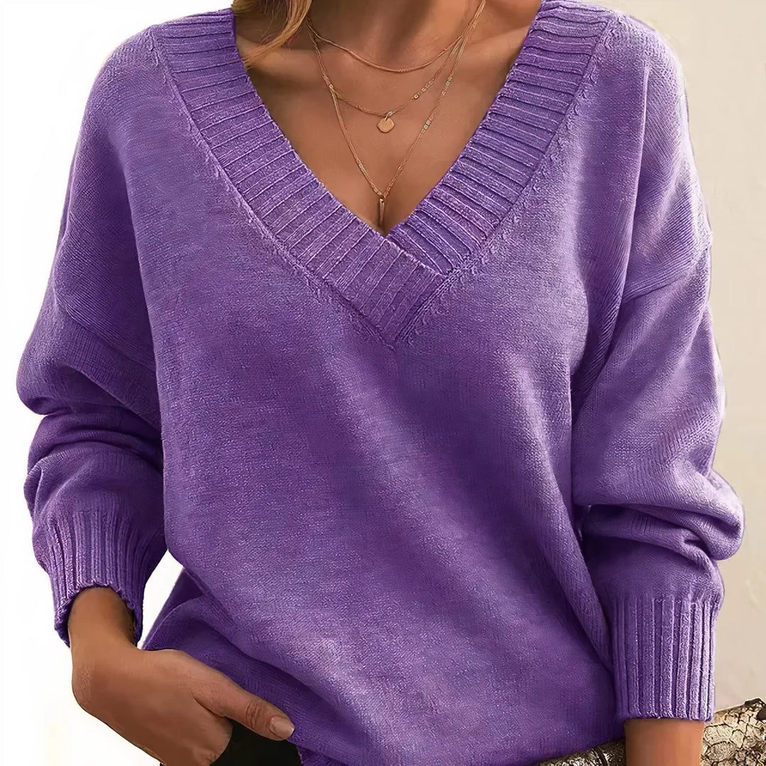 Damen-Strickpullover – Legerer Schnitt mit Rippbündchen