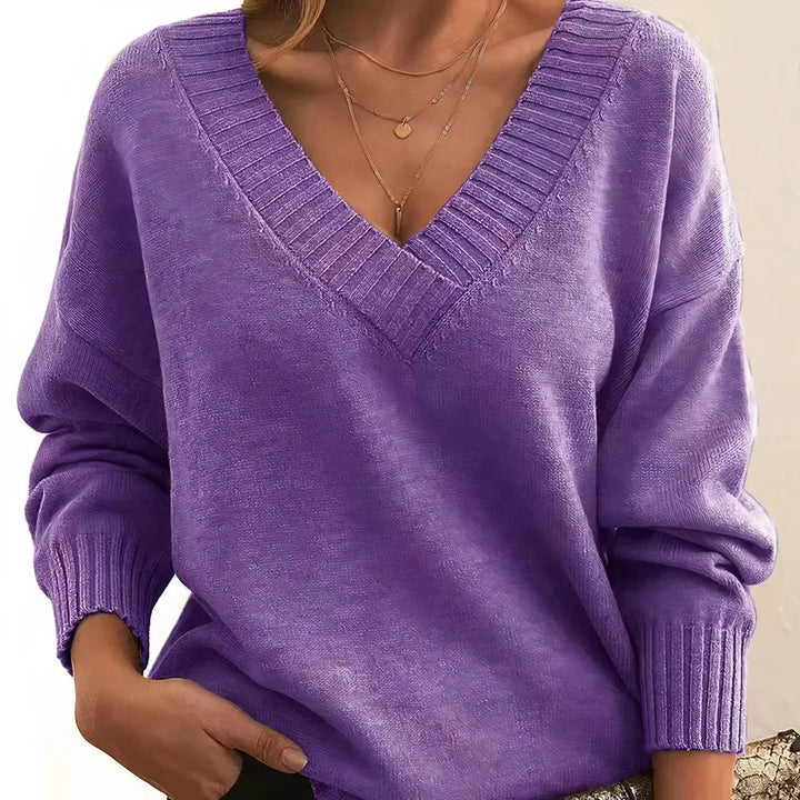 Damen-Strickpullover – Legerer Schnitt mit Rippbündchen