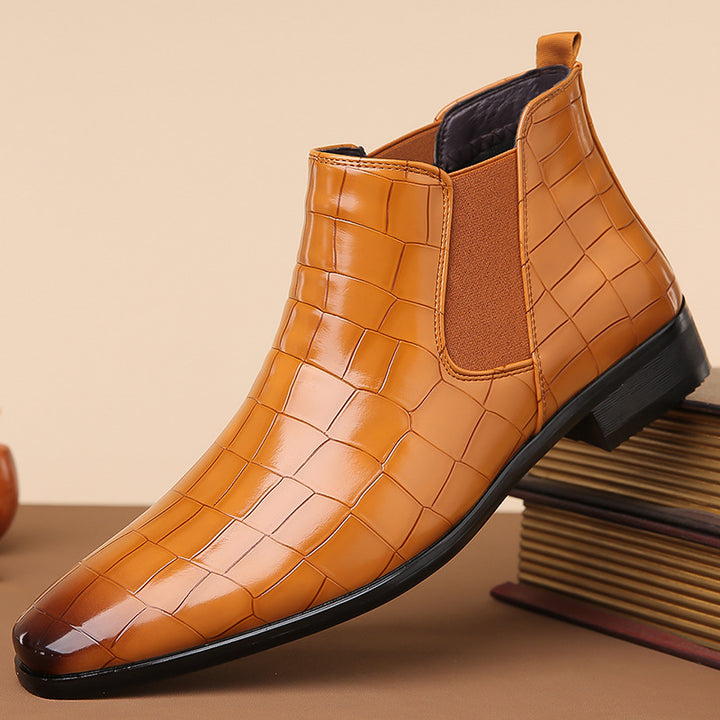 Bottines Chelsea Homme – Finition Brillante, Style Moderne