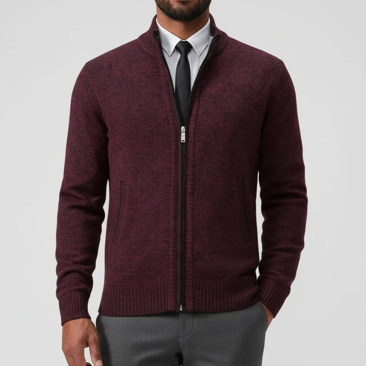 Cardigan Homme en Coton – Col Montant, Coupe Décontractée