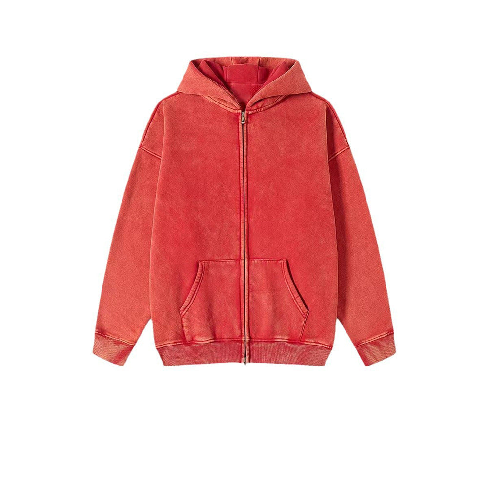 Veste Homme en Coton – Finition Vintage à Capuche Zip Double