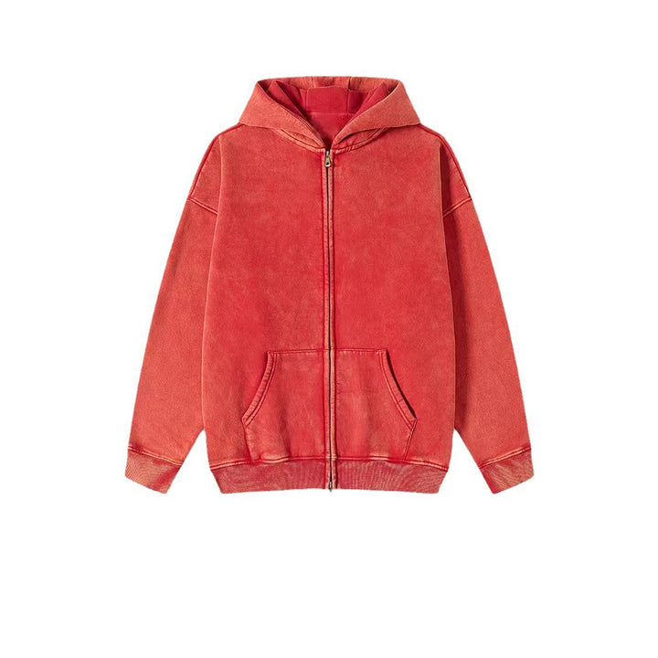Veste Homme en Coton – Finition Vintage à Capuche Zip Double