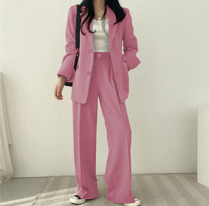 Lässiger Damenanzug – zweiteiliges Set im koreanischen Stil