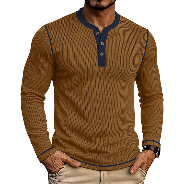 Henley Homme en Maille Légère – Chemise Manches Longues