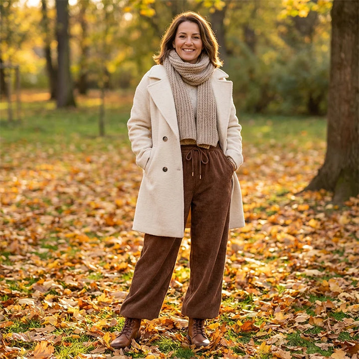 Pantalon Femme Large en Velours Côtelé – Coupe Ample et Décontractée