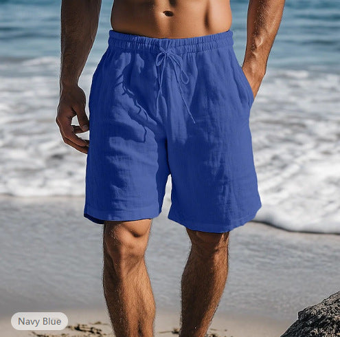 Short Homme Lin Coton – Taille Élastique Coupe Droite