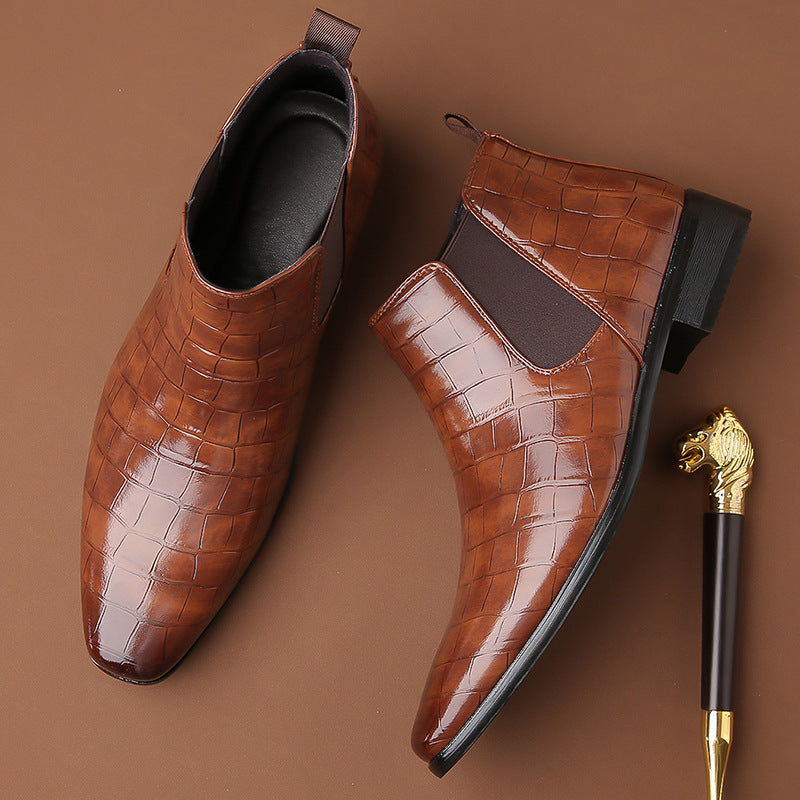 Bottines Chelsea Homme – Finition Brillante, Style Moderne