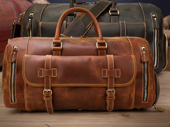 Borsa da viaggio uomo in pelle – Duffel retrò strutturato