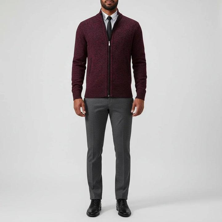 Cardigan Homme en Coton – Col Montant, Coupe Décontractée
