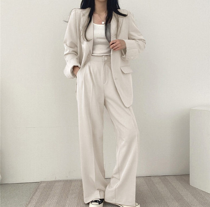 Lässiger Damenanzug – zweiteiliges Set im koreanischen Stil