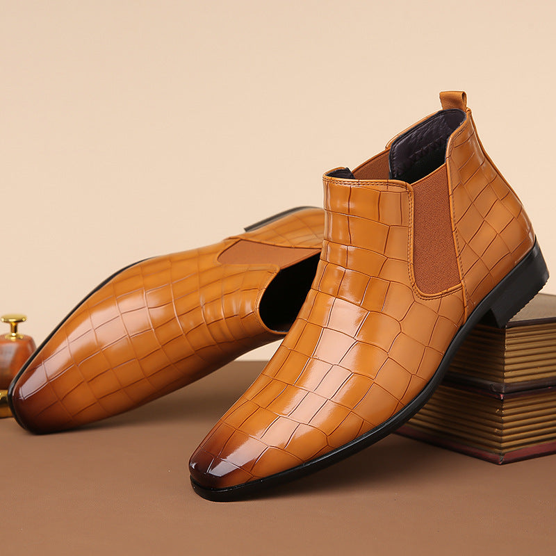 Bottines Chelsea Homme – Finition Brillante, Style Moderne