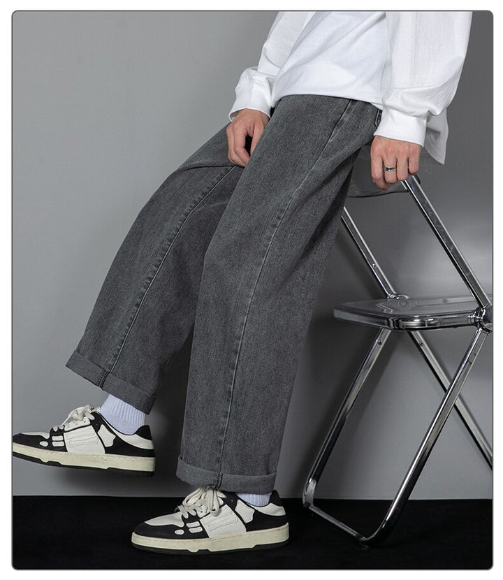 Herren-Jeans mit geradem Schnitt – Schlank machender Effekt, mittlere Taille