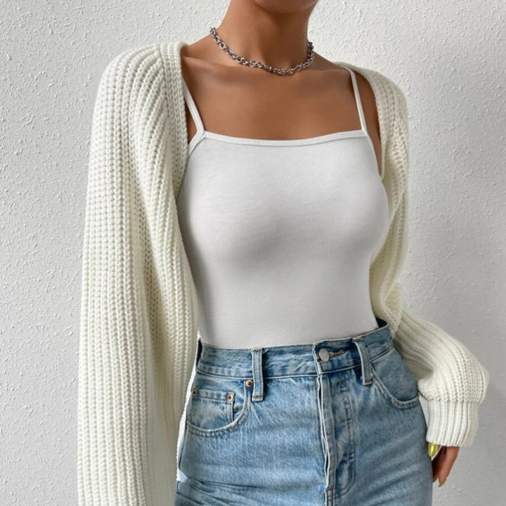 Damen-Pullover aus Wollmischung – Kurze Passform, Ballonärmel