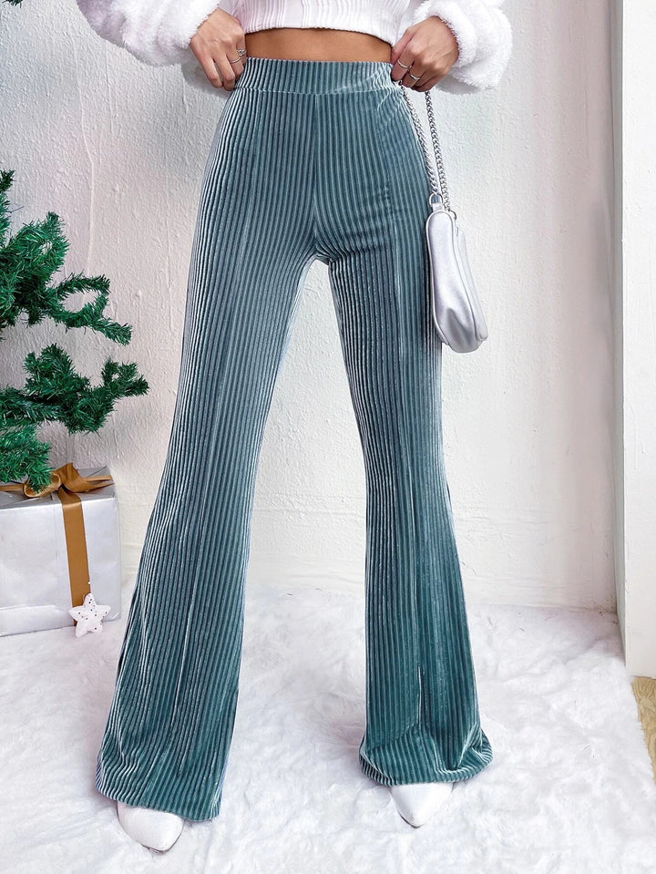 Pantalon Femme Taille Haute Évasé – Coupe Pattes d&