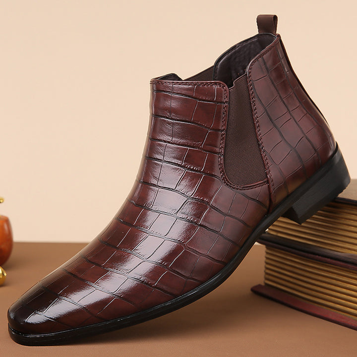Bottines Chelsea Homme – Finition Brillante, Style Moderne