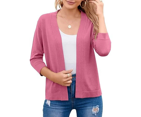 Damen-Cardigan aus Strick – Kurz geschnitten und vorne offen