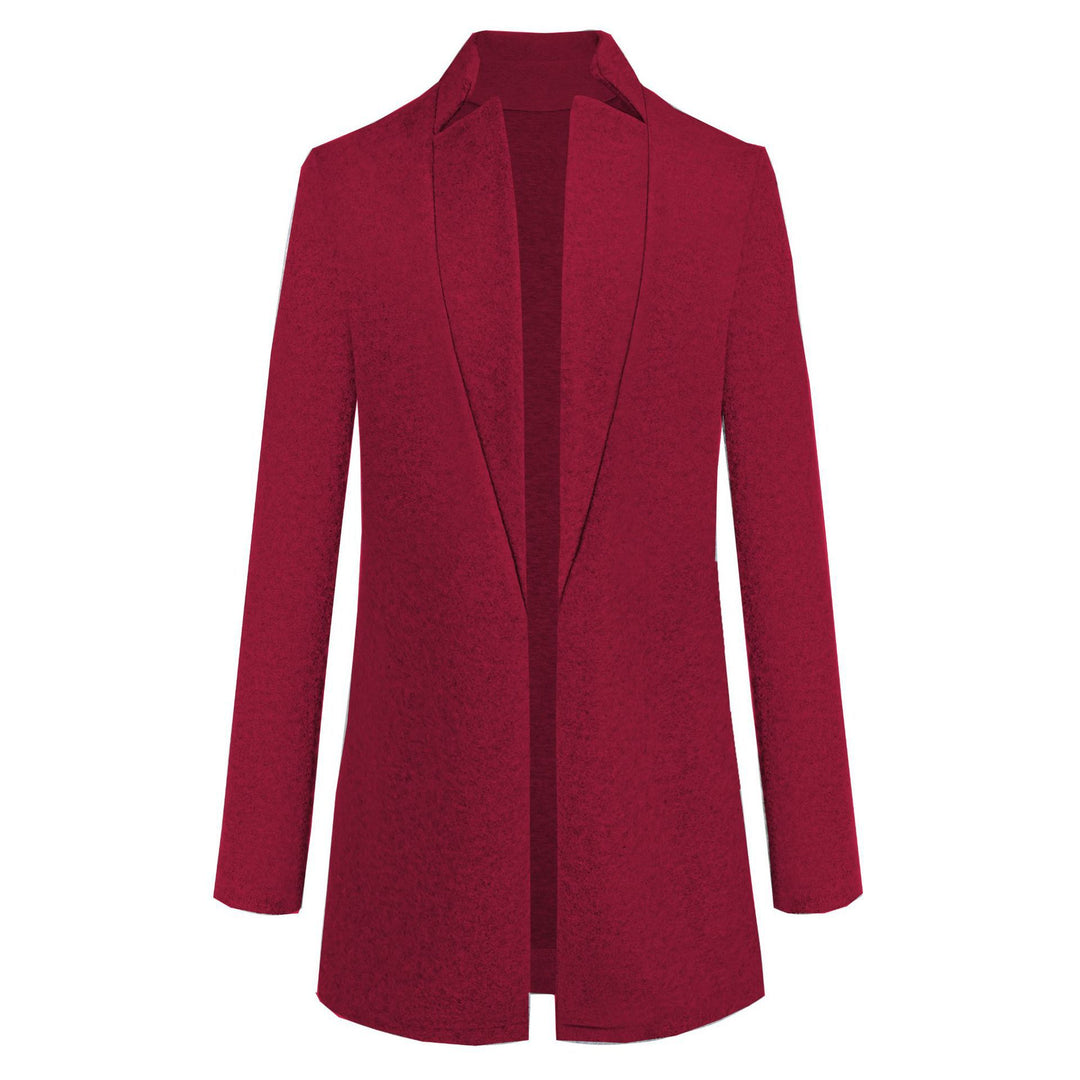 Damenmantel aus Wolle mit Stehkragen – taillierter Cardigan-Schnitt