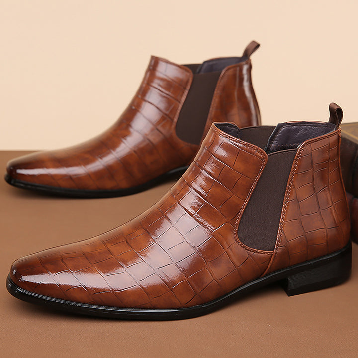 Bottines Chelsea Homme – Finition Brillante, Style Moderne