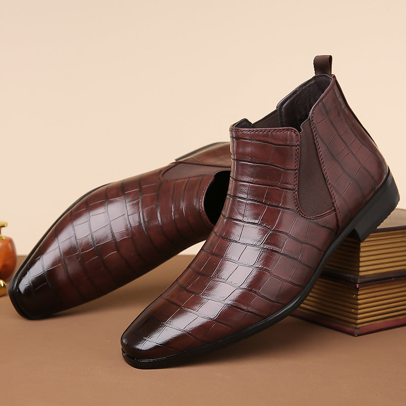 Bottines Chelsea Homme – Finition Brillante, Style Moderne