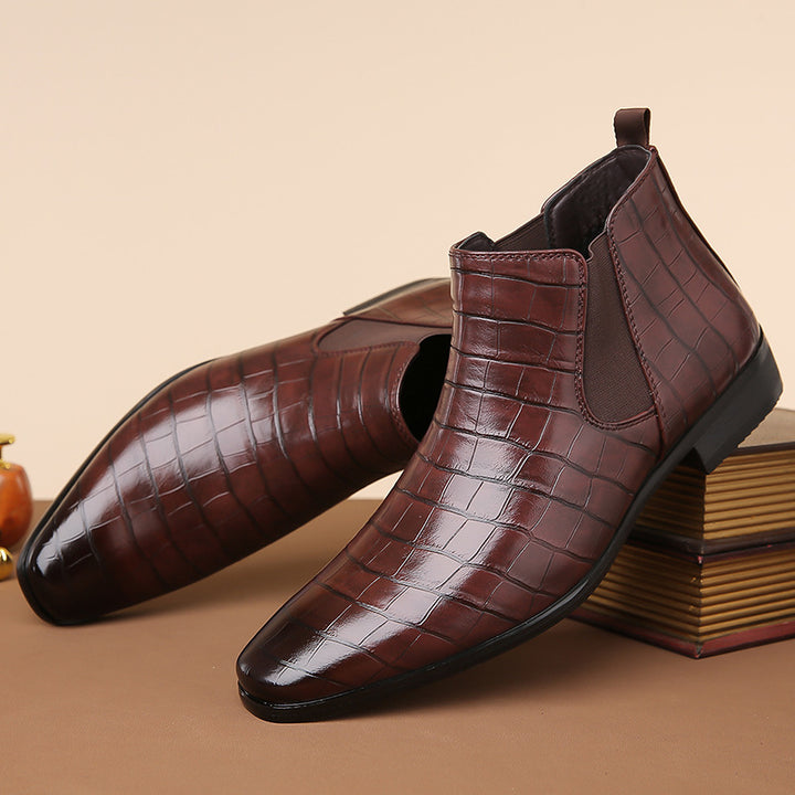 Bottines Chelsea Homme – Finition Brillante, Style Moderne
