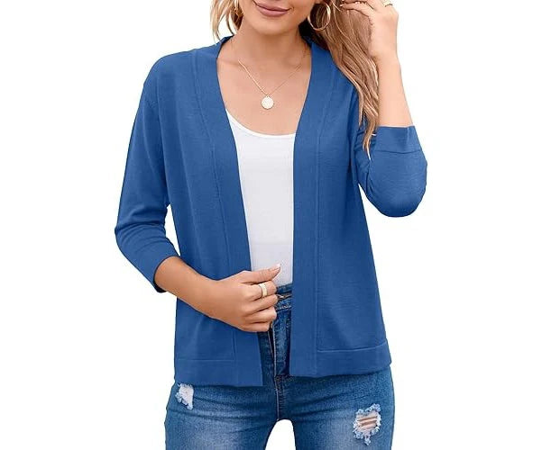 Damen-Cardigan aus Strick – Kurz geschnitten und vorne offen
