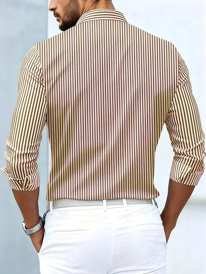 Gestreiftes Herrenhemd – Bequemer Stretch-Schnitt