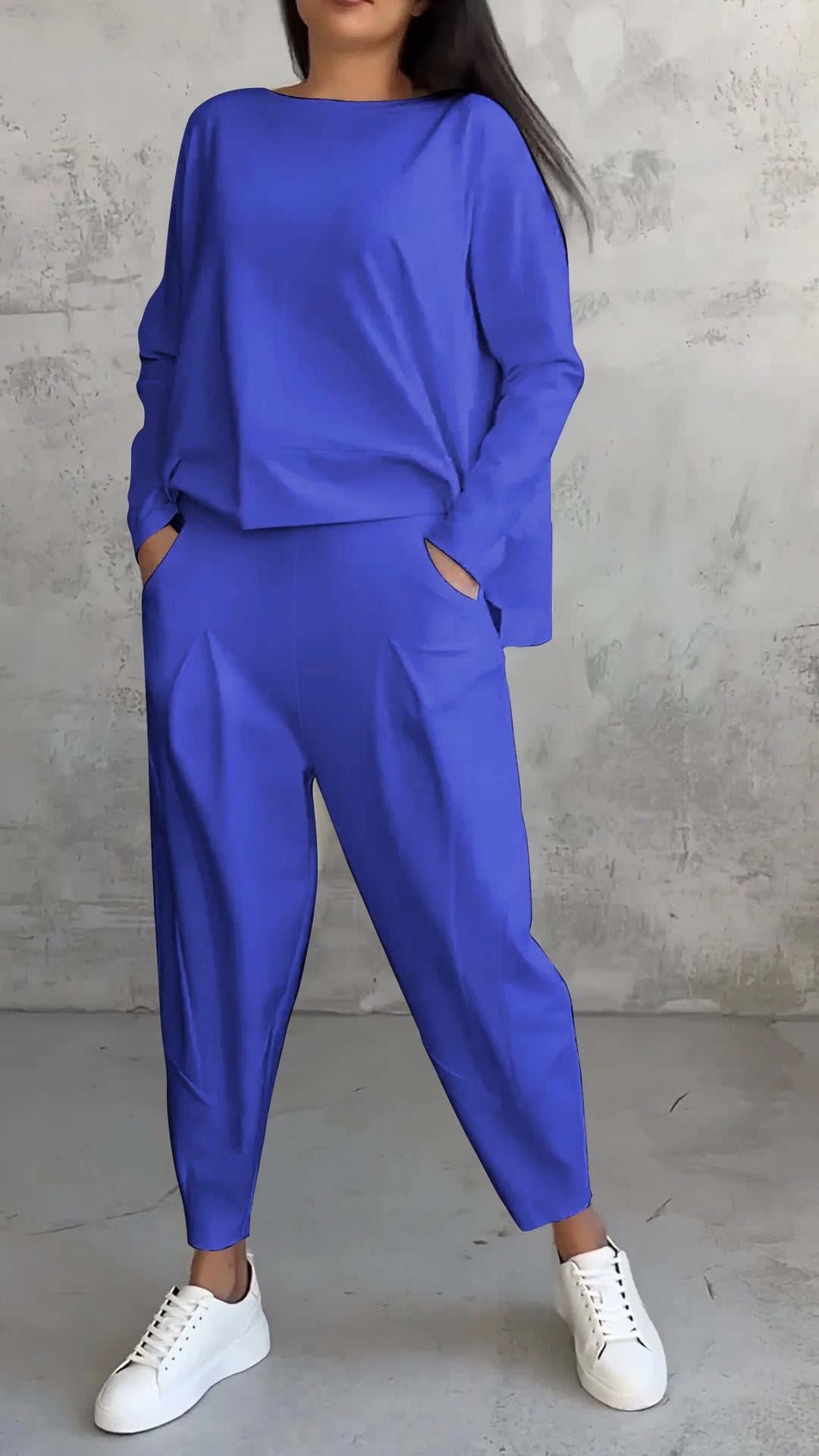 Ensemble Deux Pièces Femme – Haut Manches Longues &amp; Pantalon Fuselé
