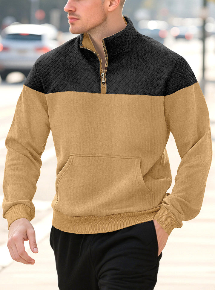 Herren-Pullover aus Strickwaren mit Reißverschluss – minimalistische lange Ärmel