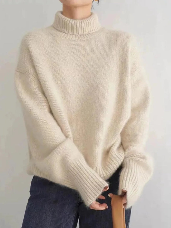Damen-Rollkragenpullover aus Wolle – bequemer Grobstrick