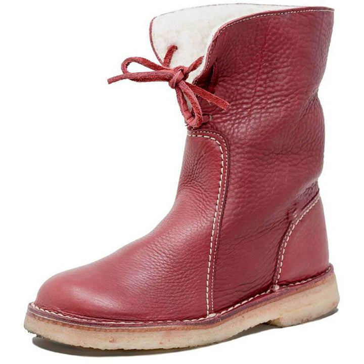 Botte Femme Vegan – Tige Lacée à Talon Carré