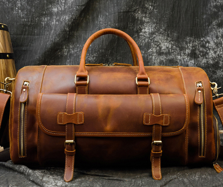 Borsa da viaggio uomo in pelle – Duffel retrò strutturato