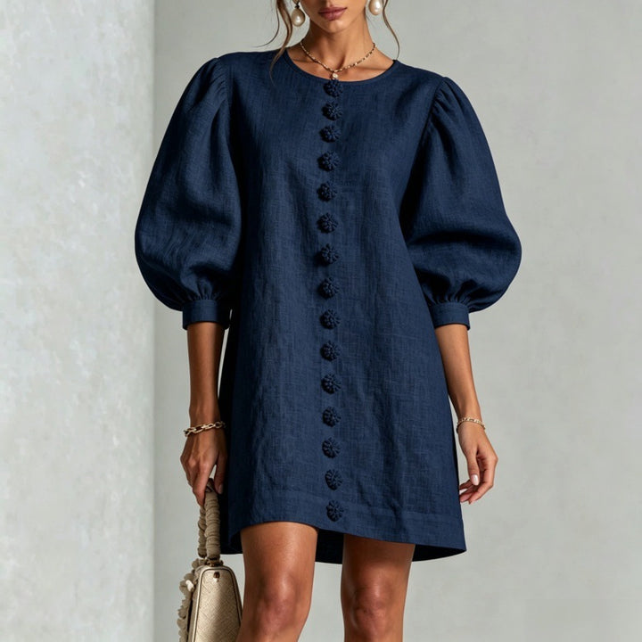Robe Femme Mini – Manches Lanterne et Coupe Ample