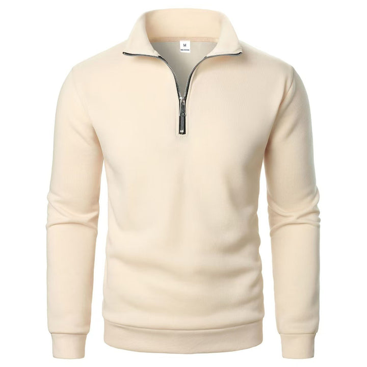 Herren-Sweatshirt mit Stehkragen und halbem Reißverschluss – lässige Passform