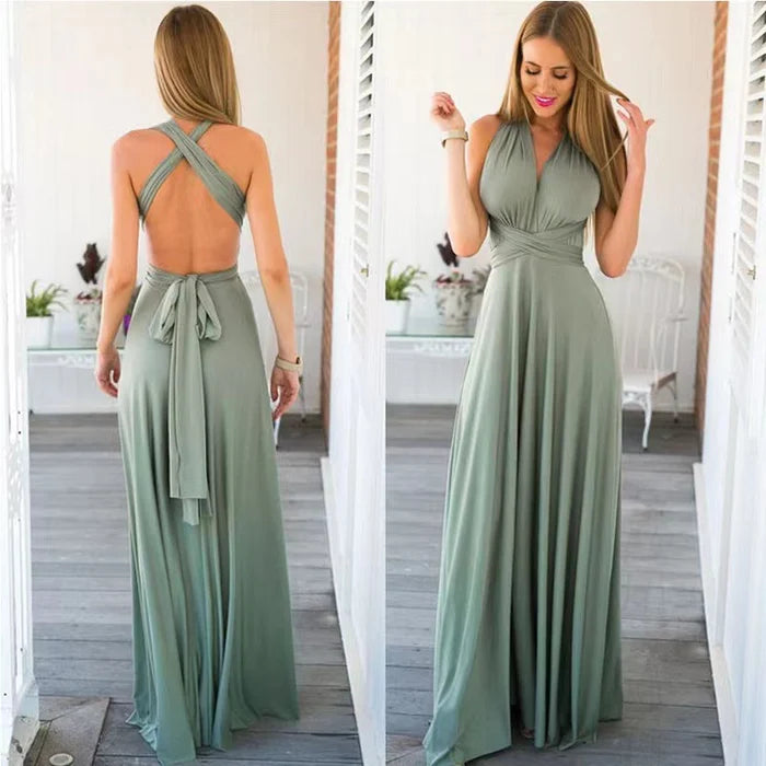Dlouhé dámské šaty – elegantní překřížená ramínka a odhalená záda