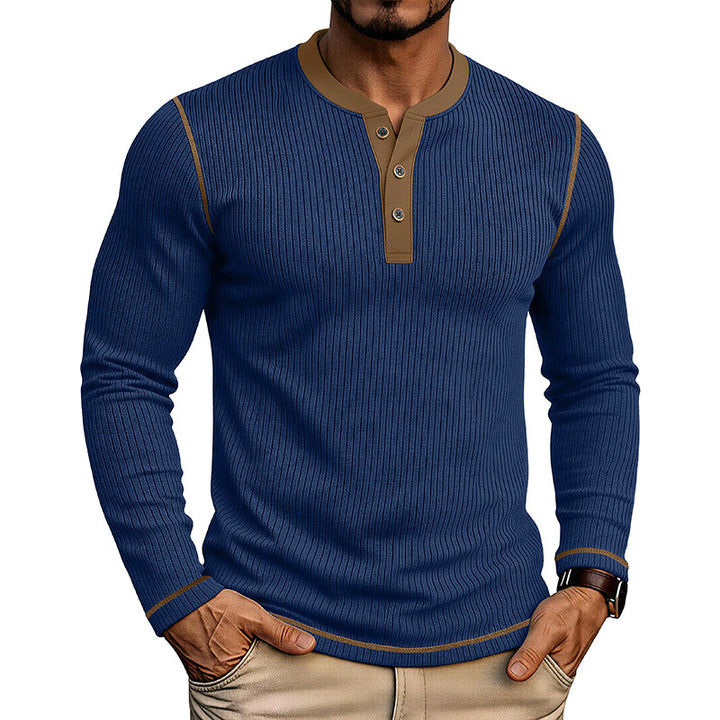 Henley Homme en Maille Légère – Chemise Manches Longues