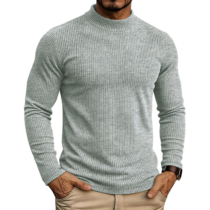 Herren-Pullover mit Stehkragen – Feinstrick und figurbetonte Passform