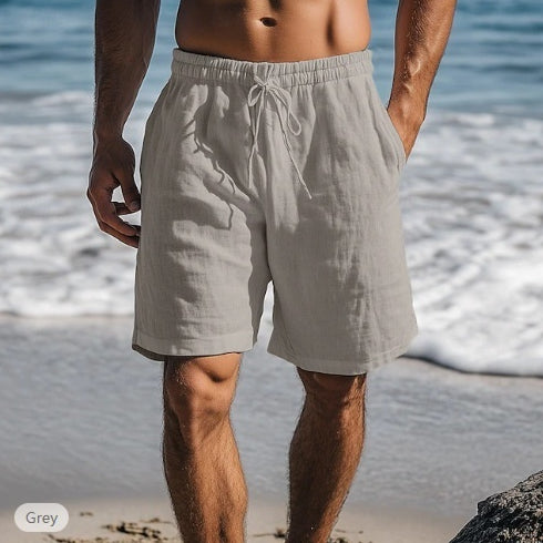 Short Homme Lin Coton – Taille Élastique Coupe Droite
