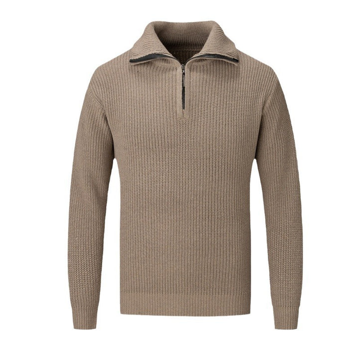 Pull Homme à Côtelures – Col Zippé Style Polo