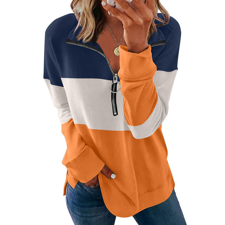 Damski oversize’owy sweter – Wzór w panterkę w stylu color block