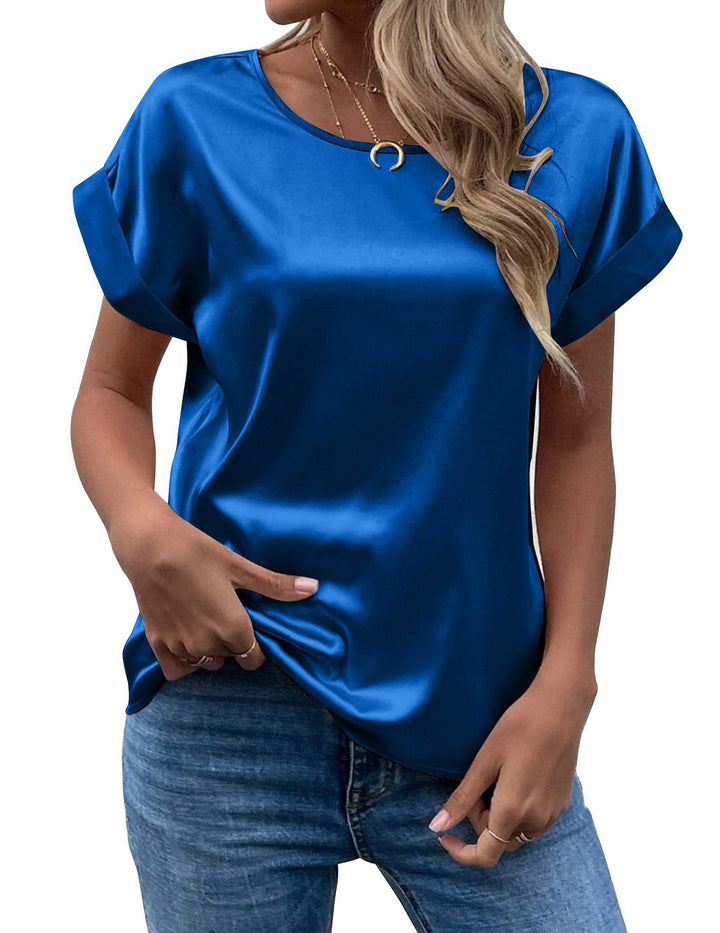 Damen-Bluse aus glattem Stoff – Lässige Passform, minimalistisches Design