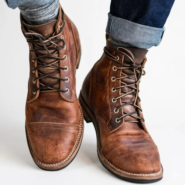 Bottes Homme à Lacets – Tige Basse et Bout Rond Élégant