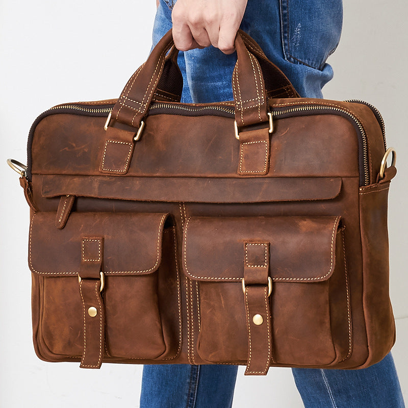 Borsa a mano uomo in vera pelle – Porta documenti business classico