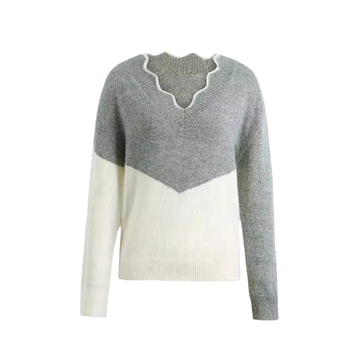 Pull Femme Grande Taille en Maille – Coupe Décontractée Colorblock