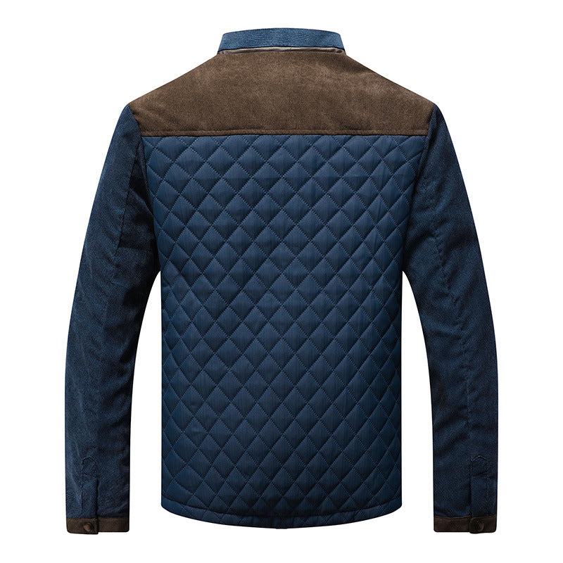 Herren-Jacke aus strukturiertem Stoff – Warmes Futter &amp; Knopfverschluss