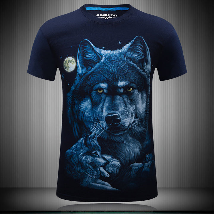 T-Shirt Homme Coton – Coupe Décontractée Motif Loup