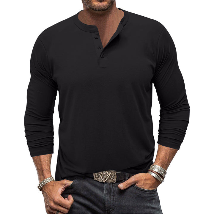 Langærmet T-shirt til mænd - klassisk, tætsiddende pasform